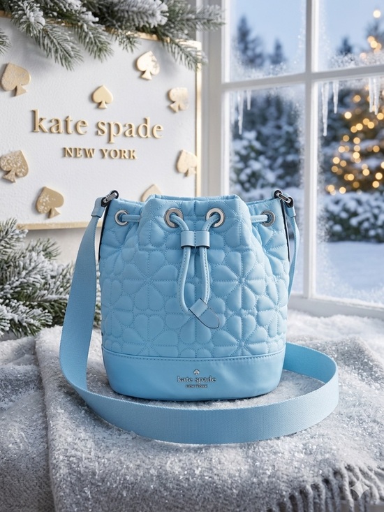 kate spade Handbags - kate spade New York Light Blue Quilted Leather Bucket Bag